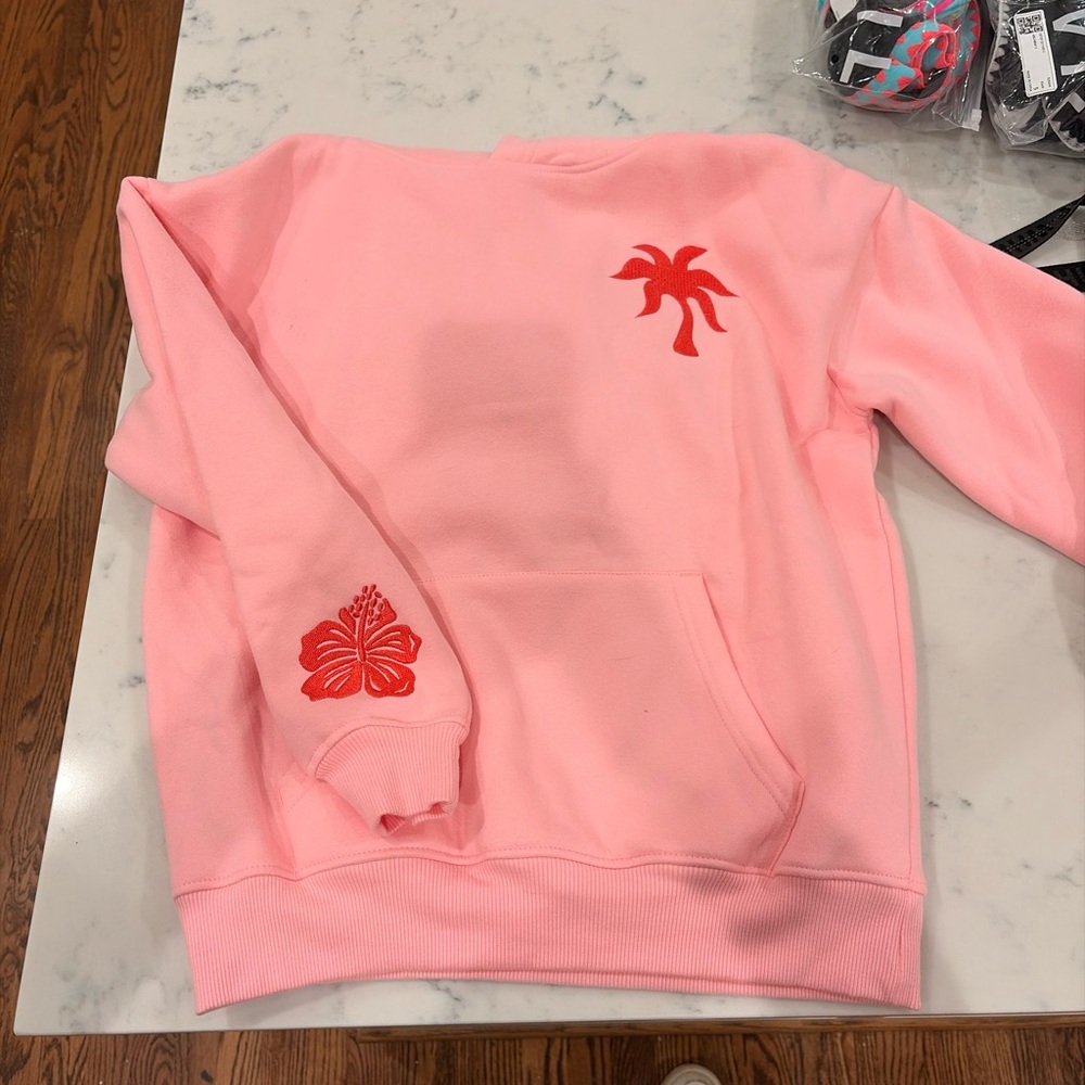 Pink Palm-Graphic Crewneck Sweatshirt size XXS